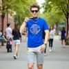The 2025 summer new youth round-neck short-sleeved, form-fitting and breathable men's T-shirt is a versatile and trendy half-sleeved top for men details Picture